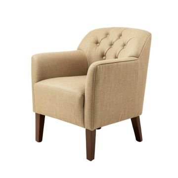 Danis Tufted Upholstered Side Chair In Antique Gold