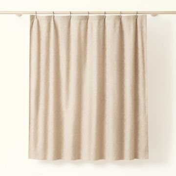 Briar Bridge Shower Curtain Hanging Flat From A Plain Rod - Beige (synthetic illustration; no displayed measurements)