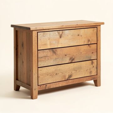Adelbert 55 '' Wide 3 Drawer Pine Wood Sideboard (synthetic illustration; no displayed measurements)