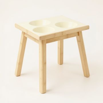 Glen Crossing Pet Feeding Stand With Two Plain Empty Bowls - Cream (synthetic illustration; no displayed measurements)