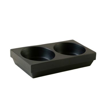 Fern Brook Pet Feeding Stand With Two Plain Empty Bowls - Black