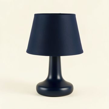Olive Bend Table Lamp With A Plain Fabric Shade - Navy (synthetic illustration; no displayed measurements)