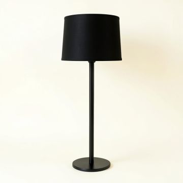 Flint Crossing Floor Lamp With A Plain Fabric Shade - Black (synthetic illustration; no displayed measurements)