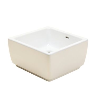 Cayman White Ceramic Rectangular Drop-In Bathroom Sink