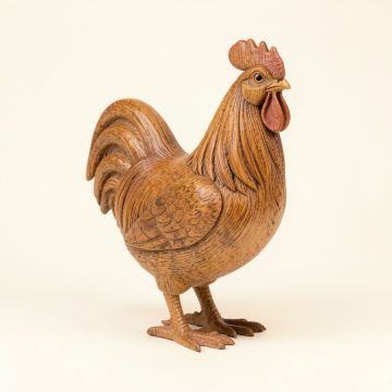 Sornson Wood Chipped Rooster Figurine (synthetic illustration; no displayed measurements)