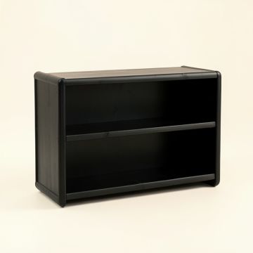 Moss Branch Low Bookcase - Black (synthetic illustration; no displayed measurements)