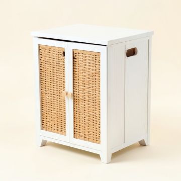 Wooden Bathroom Cabinet Laundry Hamper (synthetic illustration; no displayed measurements)