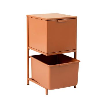 Holly Crest Freestanding Pull-Out Hamper Cabinet - Terracotta