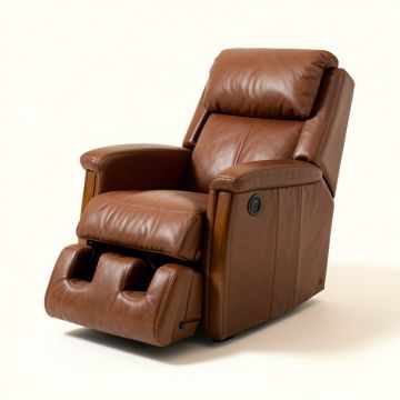Saturn Genuine Leather Reclining Heated Massage Chair (synthetic illustration; no displayed measurements)