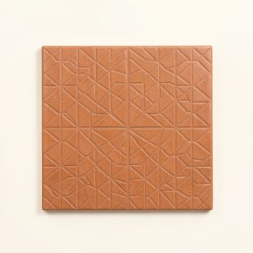 Laurel Branch Uninstalled Square Decorative Tile - Terracotta (synthetic illustration; no displayed measurements)
