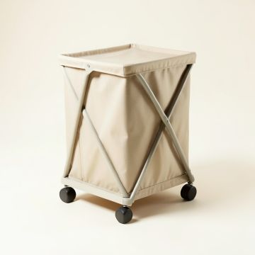 Folding Rolling Laundry Cart (synthetic illustration; no displayed measurements)