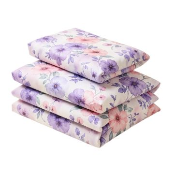 Watercolor Floral 4 Piece Crib Bedding Set