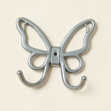 Neon Butterfly Shower Curtain Hooks (synthetic illustration; no displayed measurements)