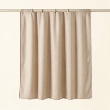 Pine Brook Shower Curtain Hanging Flat From A Plain Rod - Beige (synthetic illustration; no displayed measurements)