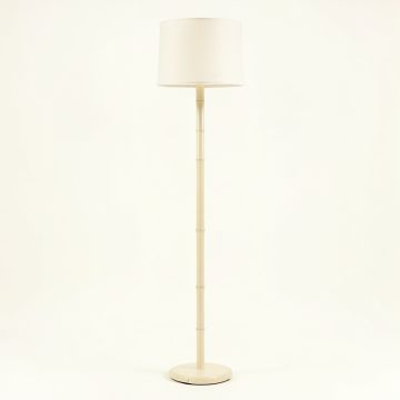Meadow Bridge Floor Lamp With A Plain Fabric Shade - Cream (synthetic illustration; no displayed measurements)