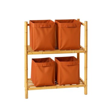 Juniper Bluff Laundry Sorting Station With Plain Removable Bags - Terracotta