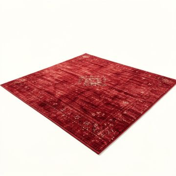 Massimo Medallion Textured Power Loom Red Rug (synthetic illustration; no displayed measurements)
