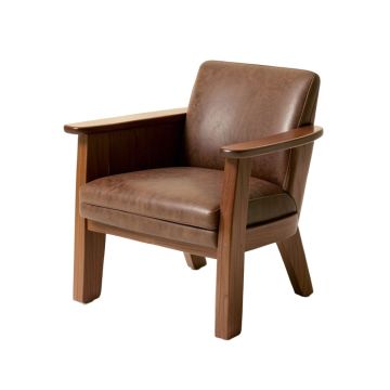 Scharff Solid Wood Stacking Arm Chair In Brown