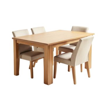 Halee Butterfly Leaf Rubberwood Solid Wood Dining Set