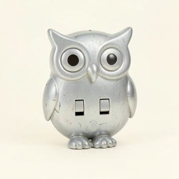 Cute Owl On Light Background 2-Gang Toggle Light Switch Wall Plate (synthetic illustration; no displayed measurements)