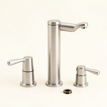 Silver Sage Widespread Bathroom Faucet With Brass Pop-Up Drain (synthetic illustration; no displayed measurements)