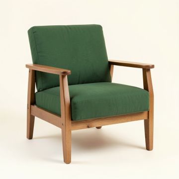 Field Bluff Upholstered Armchair - Green (synthetic illustration; no displayed measurements)