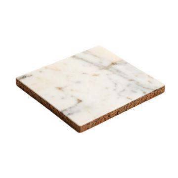 Square Marble And Bark Edge Coaster