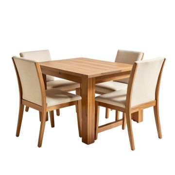 Iaconetti 5 - Piece Butterfly Leaf Rubberwood Solid Wood Dining Set