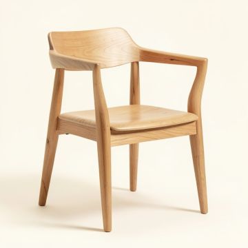 Agustin Solid Wood Side Chair In Natural (synthetic illustration; no displayed measurements)