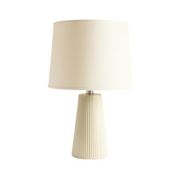 Bay Dell Table Lamp With A Plain Fabric Shade - Ivory