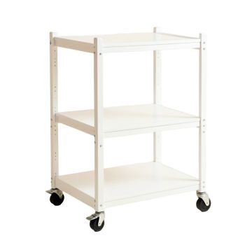 Oak Bend Empty Rolling Workshop Cart - White