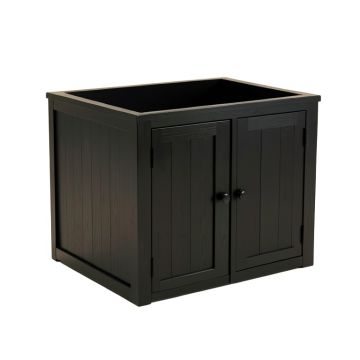 Stone Crossing Empty Furniture-Style Litter Enclosure - Black