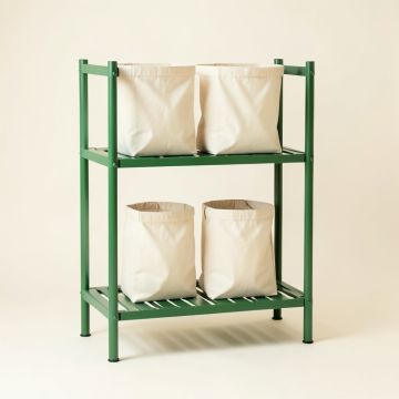 Lake Dale Laundry Sorting Station With Plain Removable Bags - Green (synthetic illustration; no displayed measurements)