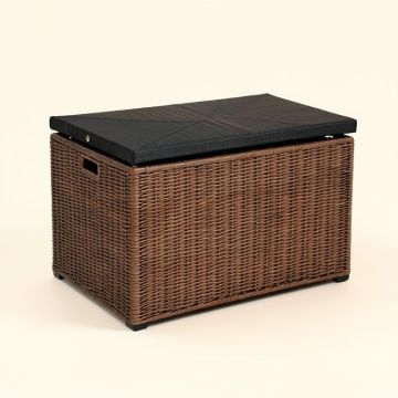 All-Weather 70 Gallon Water Resistant Wicker Storage Bench (synthetic illustration; no displayed measurements)