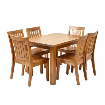 Arati 5 - Piece Rubberwood Dining Set (synthetic illustration; no displayed measurements)