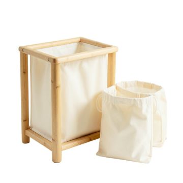 Briar Bluff Laundry Sorting Station With Plain Removable Bags - Cream