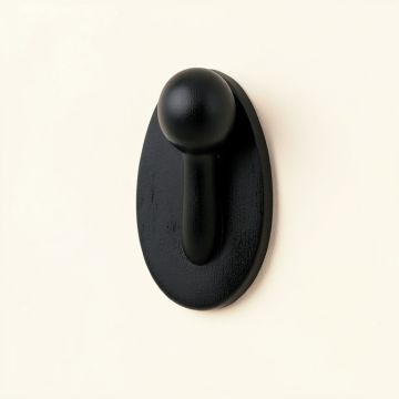 Elm Branch Wall-Mounted Robe Hook - Black (synthetic illustration; no displayed measurements)