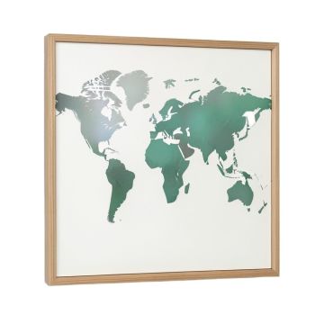 World Map On Wood By Jamie Macdowell - Wrapped Canvas Print