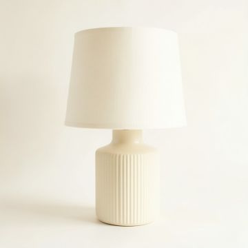 Flint Brook Table Lamp With A Plain Fabric Shade - Ivory (synthetic illustration; no displayed measurements)