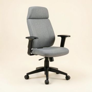 Cotton Swivel Desk Chair with Arms (synthetic illustration; no displayed measurements)
