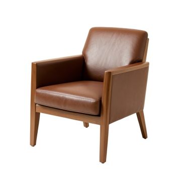 Upholstered Solid Wood Arm Chair