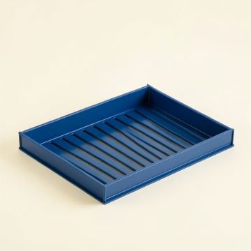 Clay Canyon Empty Under-Desk Cable Tray - Blue (synthetic illustration; no displayed measurements)