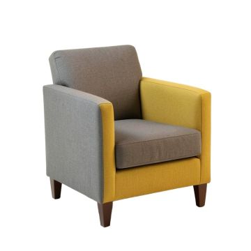 Burman Arm Chair In Gray/Yellow/Brown