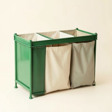 Laurel Brook Laundry Sorting Station With Plain Removable Bags - Green (synthetic illustration; no displayed measurements)