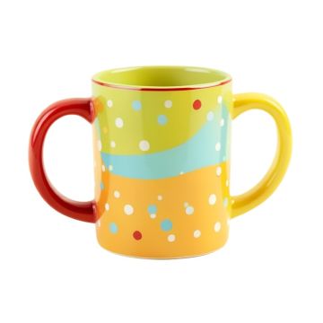 Ferrier Busy Bee And Honey Comb With Polka Dot Background Coffee Mug