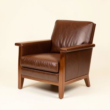 Maley 24.5 '' Wide Top Grain Leather Armchair (synthetic illustration; no displayed measurements)