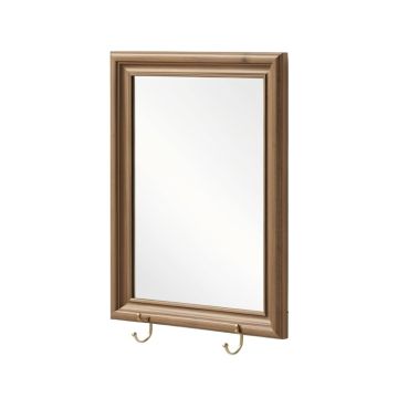 Marylee Rectangle Beveled Polish Frameless Wall Mirror With Hooks