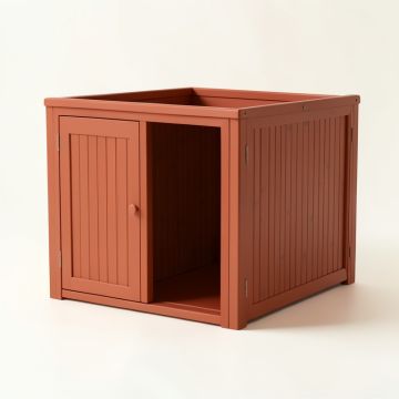Ridge Bridge Empty Furniture-Style Litter Enclosure - Terracotta (synthetic illustration; no displayed measurements)