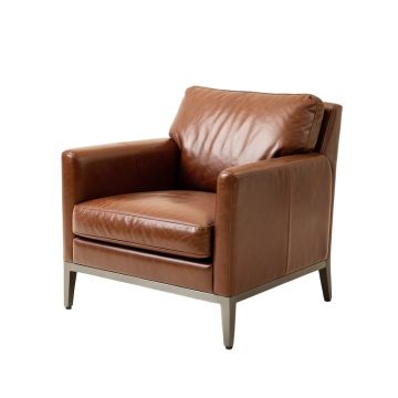 28 '' Wide Genuine Leather Armchair (synthetic illustration; no displayed measurements)