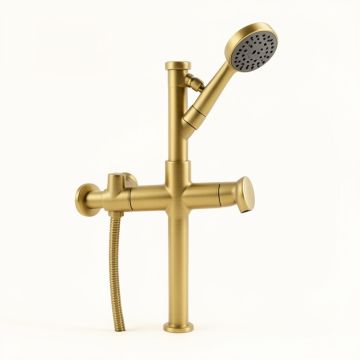 Solid Brass Pressure-Balanced Complete Shower System With Rough-In Valve (synthetic illustration; no displayed measurements)